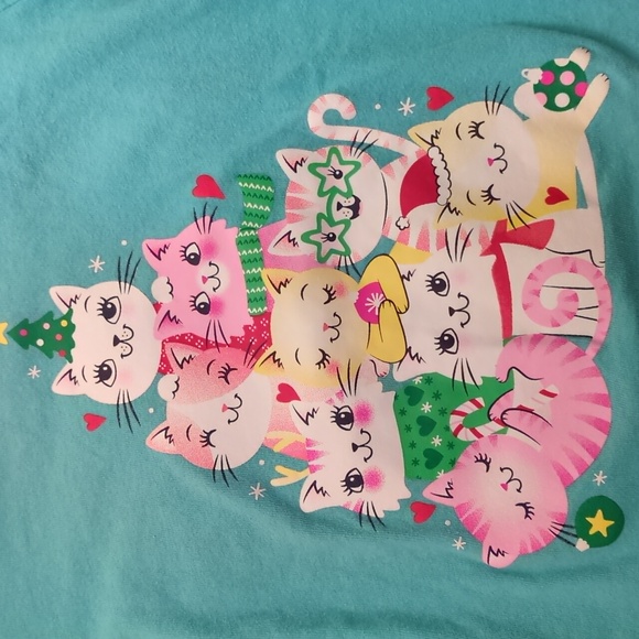 Children's Place Christmas Cat Long Sleeve Shirts and Red Leggings Bundle - Picture 6 of 8